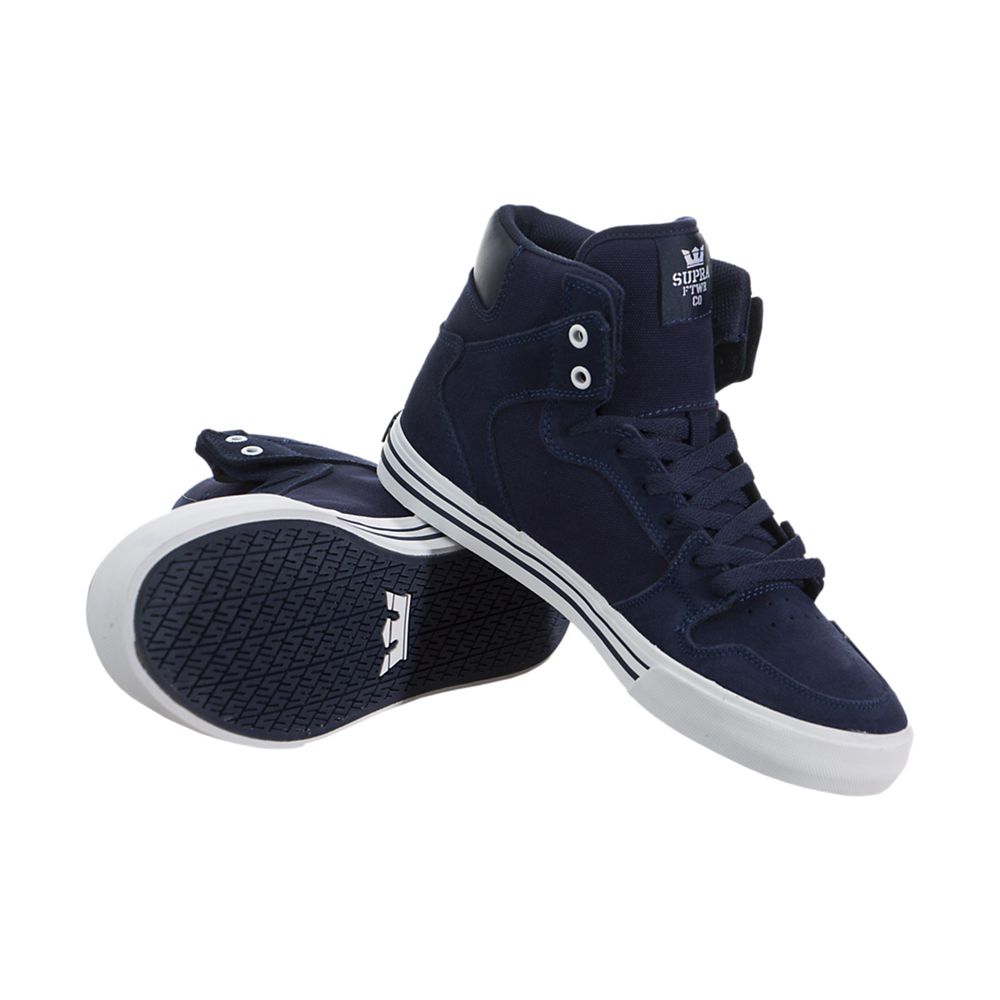 Baskets Montantes Supra Vaider Bleu Blue Nights/White Homme | RWC-27330854